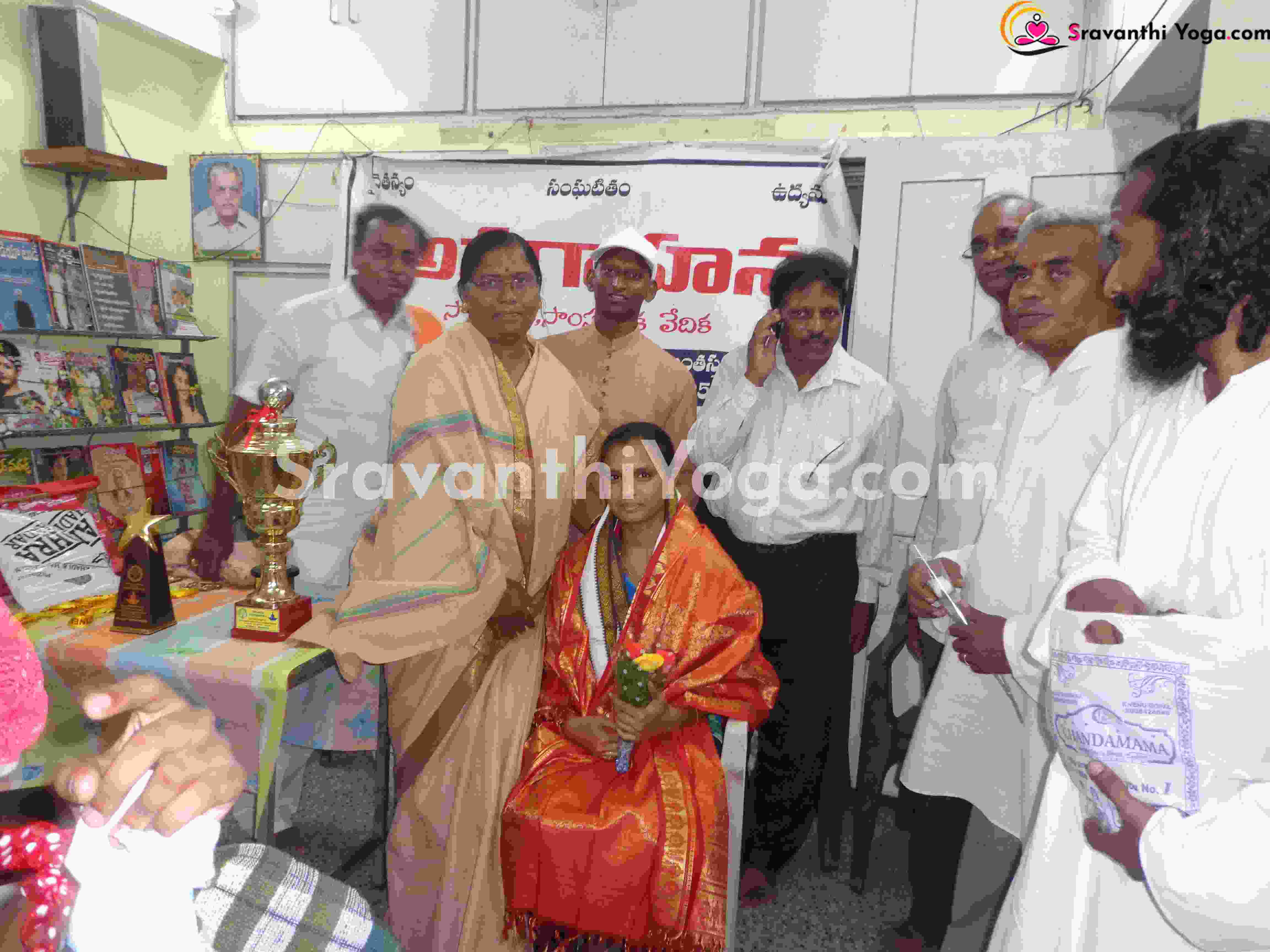 honoured by guntur dist DSDO & Yoga center members-yoga sravanthi